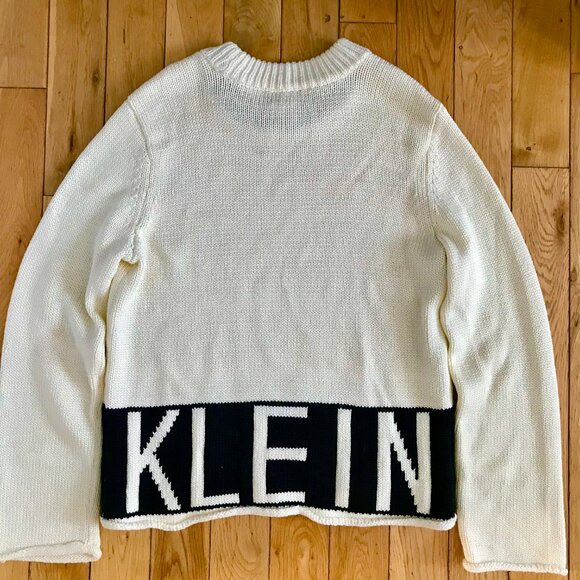 Vintage Knit Sweater Calvin Klein Women's Large Heavy Cotton - Picture 2 of 9